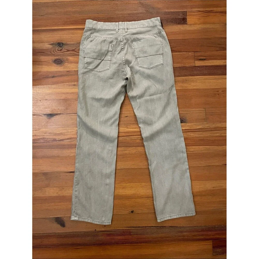 Tommy Bahama Island Crafted Linen Blend Pants Mens 32x32 Tan Khaki 5 Pocket